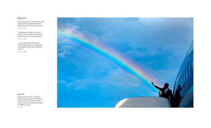 Pete Souza: “Departing Jamaica in 2015. In retrospect, maybe this photo symbolizes a time when the executive branch of our government didn’t discriminate against our sisters and brothers in the LGBTQ community.” July 27, 2017